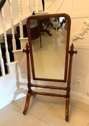 Antique Mahogany Freestanding Cheval Mirror