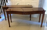 Antique Mahogany Pair Of Serpentine Serving Tables