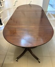 Antique Mahogany Triple Pillar Dining Table