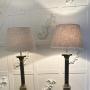 Antique Pair of Corinthian Brass Table Lamps