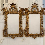 Antique Pair Of Rococo Chinoiserie Wall Mirrors