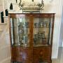 Antique Quality Burr Walnut Display Cabinet