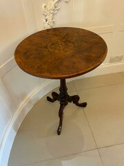Antique Quality Burr Walnut Inlaid Lamp Table