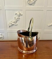Antique Quality Copper Helmet Shaped Coal Scuttle