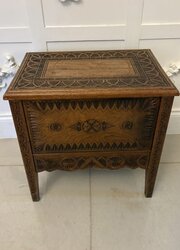 Antique Quality Hand-Carved Oak Dowry Chest