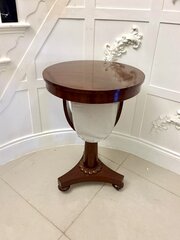 Antique Quality Mahogany Circular Sewing Table