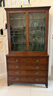Antique Regency Mahogany Secretaire Bookcase