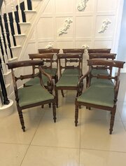 Antique Regency Mahogany Set of 8 Dining Chairs