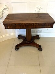 Antique Regency Rosewood Brass Inlaid Card Table