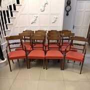 Antique Regency Set Of 12 Mahogany Dining Chairs