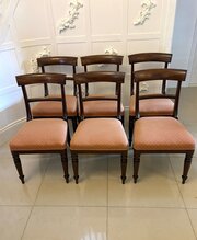  Antique Regency Set Of Six Mahogany Dining Chairs
