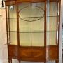 Antique Satinwood Inlaid Bow Front Display Cabinet