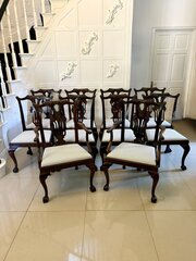 Antique Set Of 10 Irish 19th Century Dining Chairs