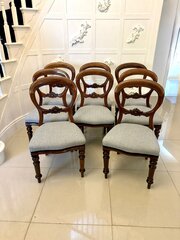  Antique Set Of 8 Quality Mahogany Dining Chairs