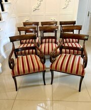 Antique Set Of Eight Mahogany Dining Chairs 