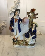  Antique Staffordshire Pottery Figure 