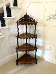 Antique Victorian 4 Tier Rosewood Corner Whatnot 