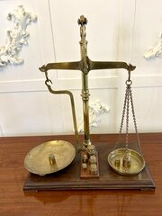 Antique Victorian Apothecary Balance Scales Brass
