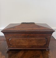 Antique Victorian English Burr Walnut Tea Caddy