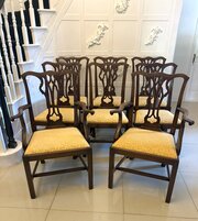Antique Victorian Mahogany Dining Chairs Set Of 8