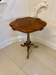 Antique Victorian Quality Burr Walnut Lamp Table