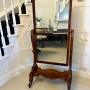  Antique Victorian Quality Mahogany Cheval Mirror 
