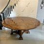Antique Walnut Circular Extending Dining Table