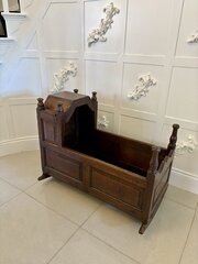 Antique William and Mary Quality Oak Rocking Crib