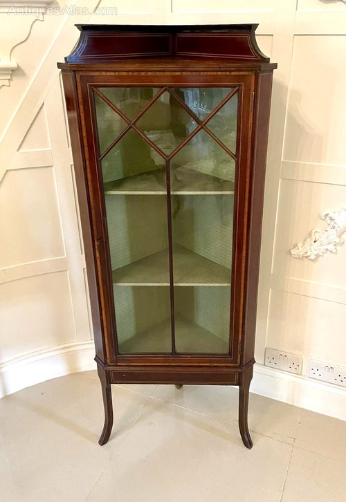 Edwardian Inlaid Mahogany Corner Display Antiques Atlas
