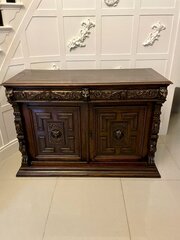 Impressive Quality Antique Carved Oak Sideboard
