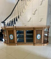Monumental Extra Large Antique Satinwood Credenza