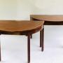 Pair George III Mahogany Demi Lune Console Tables