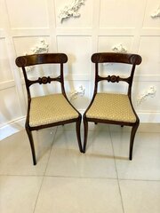 Pair Of Antique Carved Mahogany Side Chairs