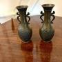 Pair of Antique Japanese Meiji Bronze Vases