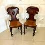 Pair of Antique Victorian Mahogany Hall Chairs