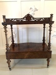 Quality Antique Victorian Burr Walnut Inlaid Whatnot