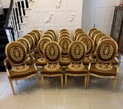 Rare Suite of 42 Louis XVI Style Dining Chairs