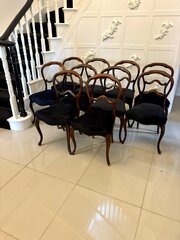 Set Of 10 Antique Quality Rosewood Dining Chairs