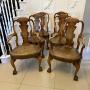 Set of 6 Antique Carved Walnut Dining Chairs