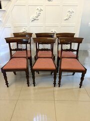 Set Of 6 Antique Quality Mahogany Dining Chairs