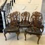 Set of 8 Antique Quality Gilded Dining Chairs 