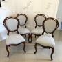 Set of Four Antique Balloon Back Dining Chairs 