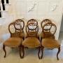  Set of Six Antique Carved Walnut Dining Chairs