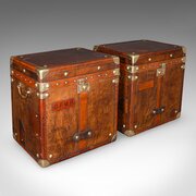 2 Late Vintage Campaign Luggage Cases, English