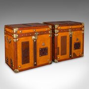 2 Late Vintage Luggage Cases, English Leather