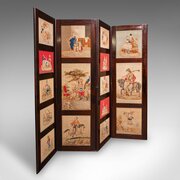 6 7" Tall Antique Room Divider, English, Screen