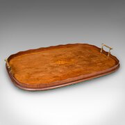 Antique Afternoon Tea Tray, English Walnut, Satin