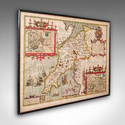 Antique Caernarvon Map, Framed Cartography