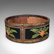 Antique Cheese Wheel Carrier, English, Handpainted