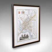 Antique City Of Exeter Map, English, Framed